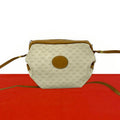 Gucci Vintage Micro GG Logo Leather Shoulder Bag Pochette Ivory Brown