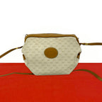 Gucci Vintage Micro GG Logo Leather Shoulder Bag Pochette Ivory Brown