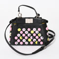 Fendi Micro Peekaboo 2-Way Shoulder Bag Studs Pink Yellow Silver