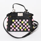 Fendi Micro Peekaboo 2-Way Shoulder Bag Studs Pink Yellow Silver