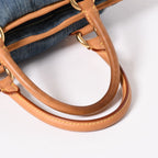 Louis Vuitton Neo Cabby MM Handbag 2-Way Monogram Denim Gold — view 8