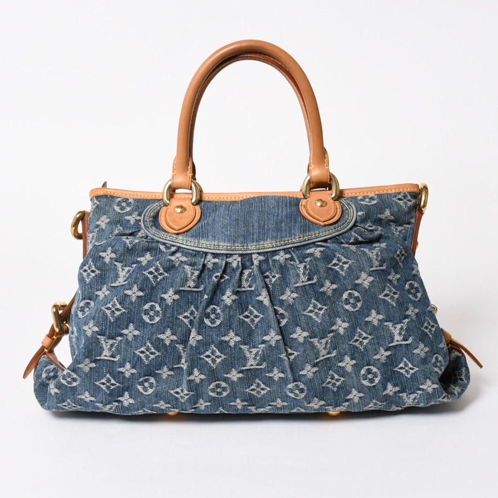 Louis Vuitton Neo Cabby MM Handbag 2-Way Monogram Denim Gold — view 2