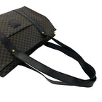 Celine Vintage Macadam Blason Triomphe Pattern Leather Tote Shoulder Bag Black — view 4