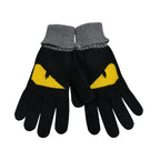 Fendi Bag Bugs Black Gray Knit Gloves