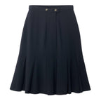 Chanel Boutique CC Logo Wool Pleated Skirt