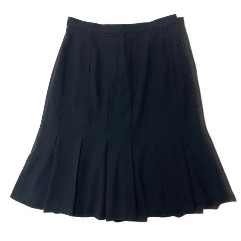 Chanel Boutique CC Logo Wool Pleated Skirt — view 3