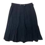 Chanel Boutique CC Logo Wool Pleated Skirt — view 2
