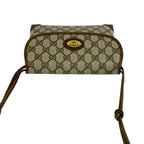 Gucci Vintage GG Logo Leather Shoulder Bag Pochette Crossbody Brown — view 4