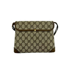 Gucci Vintage GG Logo Leather Shoulder Bag Pochette Crossbody Brown — view 3