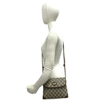 Gucci Vintage GG Logo Leather Shoulder Bag Pochette Crossbody Brown — view 2