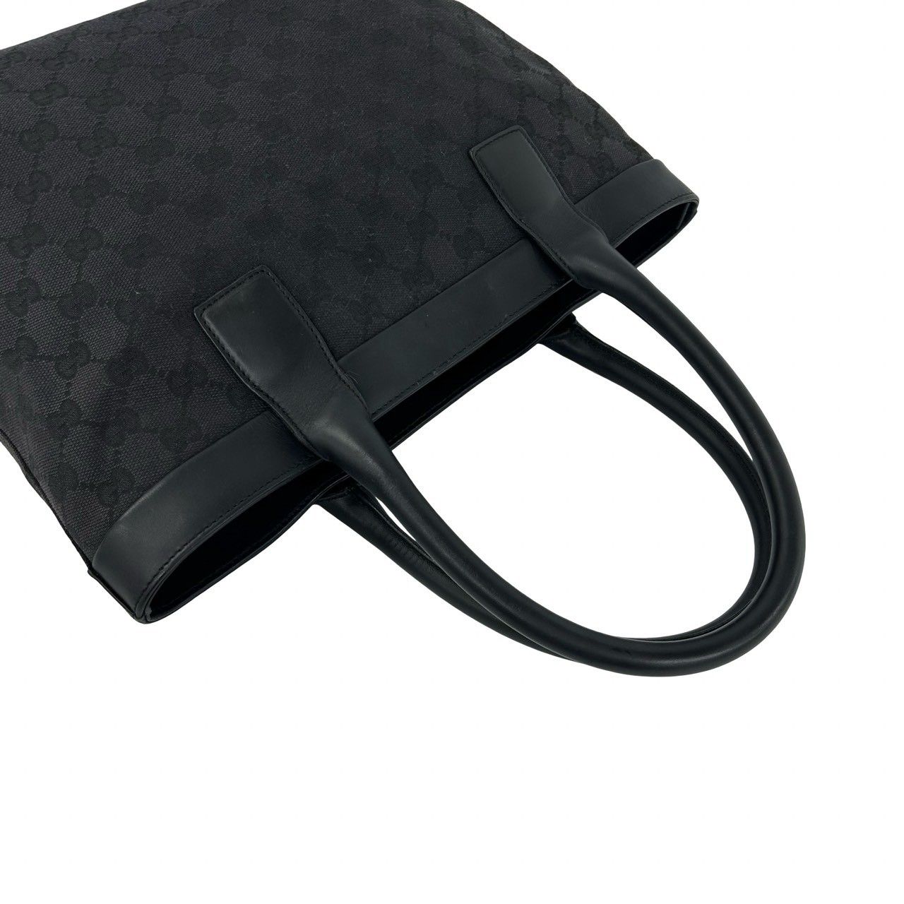 Gucci GG Pattern Canvas Leather Tote Business Black — view 4