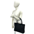 Gucci GG Pattern Canvas Leather Tote Business Black — view 2