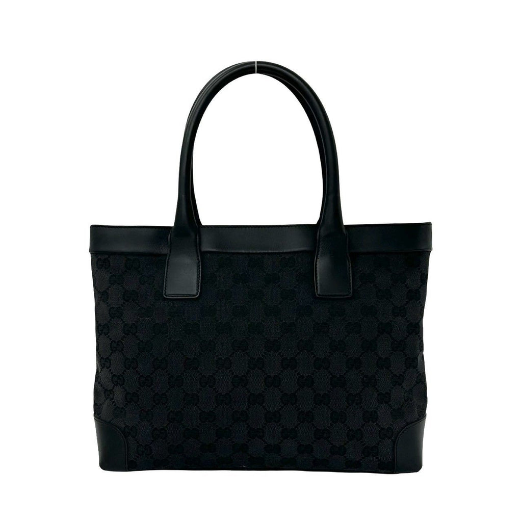 Gucci GG Pattern Canvas Leather Tote Business Black — view 3