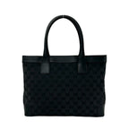 Gucci GG Pattern Canvas Leather Tote Business Black — view 3