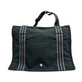 Hermes Fourre Tout Black Silver Canvas Shoulder