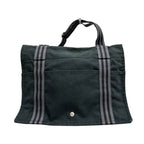 Hermes Fourre Tout Black Silver Canvas Shoulder