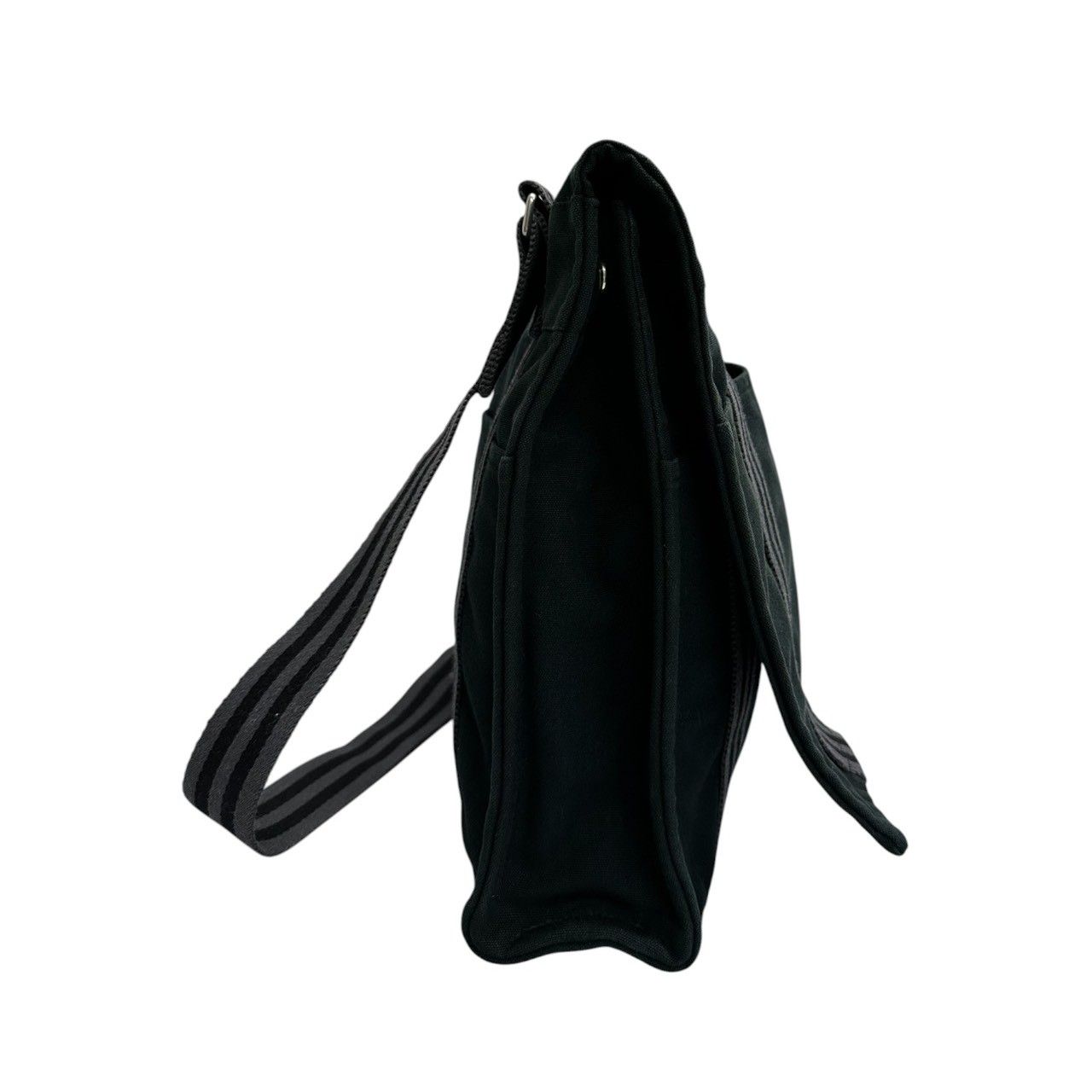 Hermes Fourre Tout Black Silver Canvas Shoulder — view 4