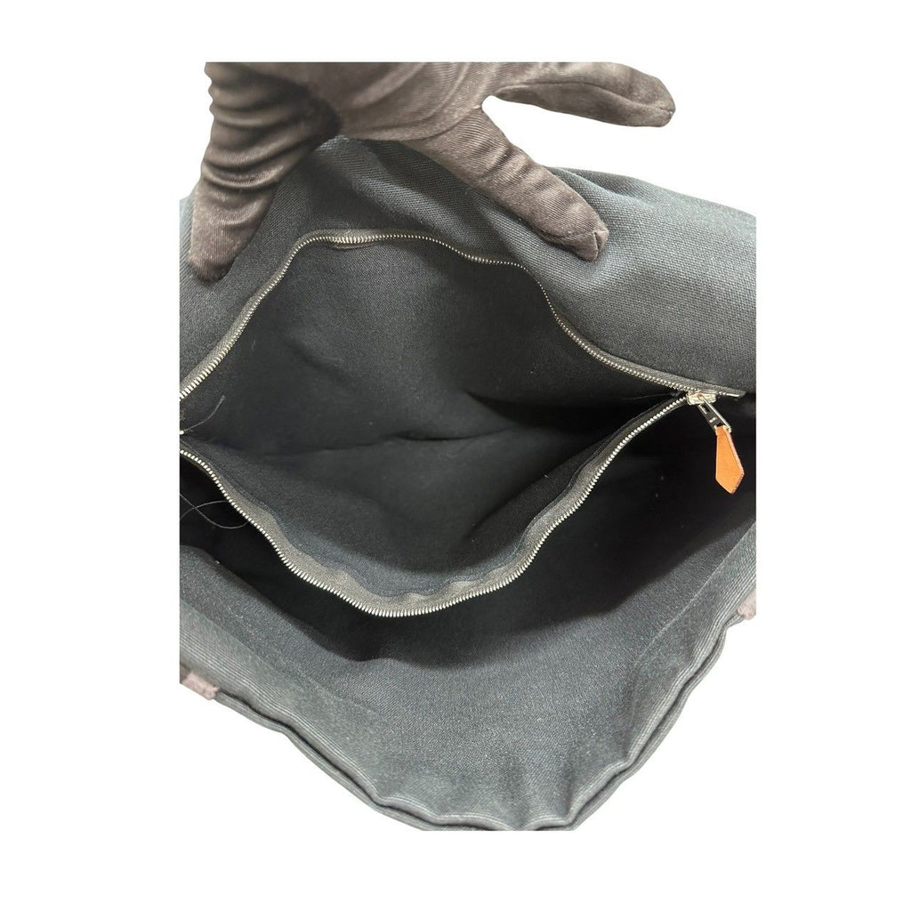 Hermes Fourre Tout Black Silver Canvas Shoulder — view 7