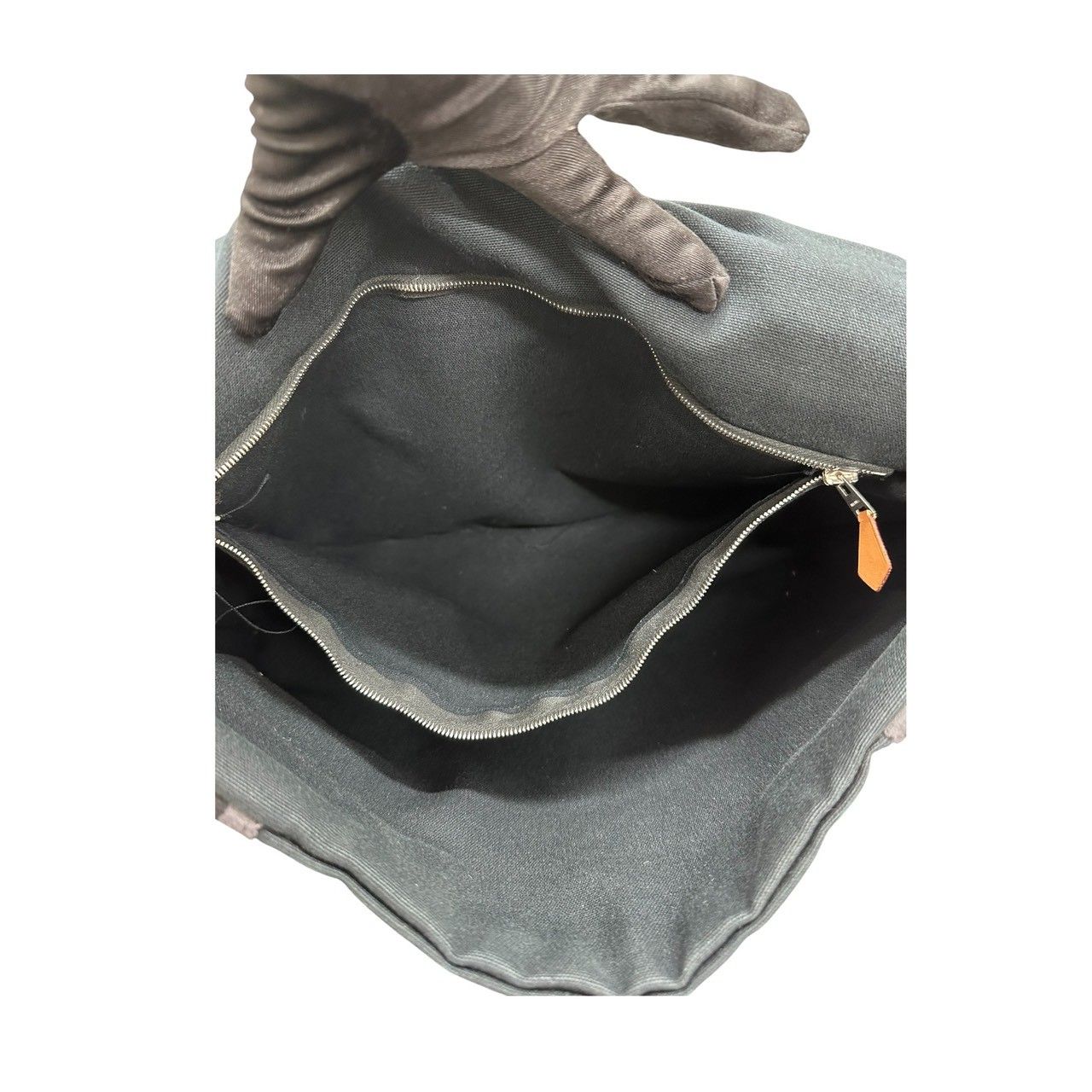 Hermes Fourre Tout Black Silver Canvas Shoulder — view 7