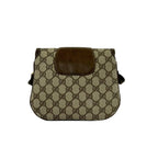 Gucci Vintage GG Logo Leather Shoulder Bag Pochette Crossbody Brown — view 3