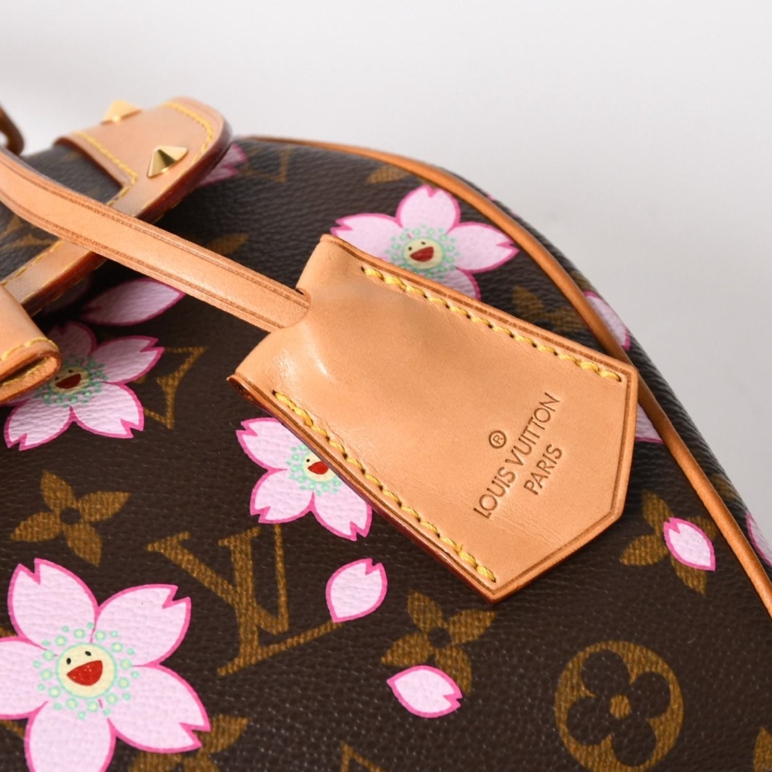 Louis Vuitton Sac Retro PM Handbag Monogram Cherry Blossom Brown Pink — view 7
