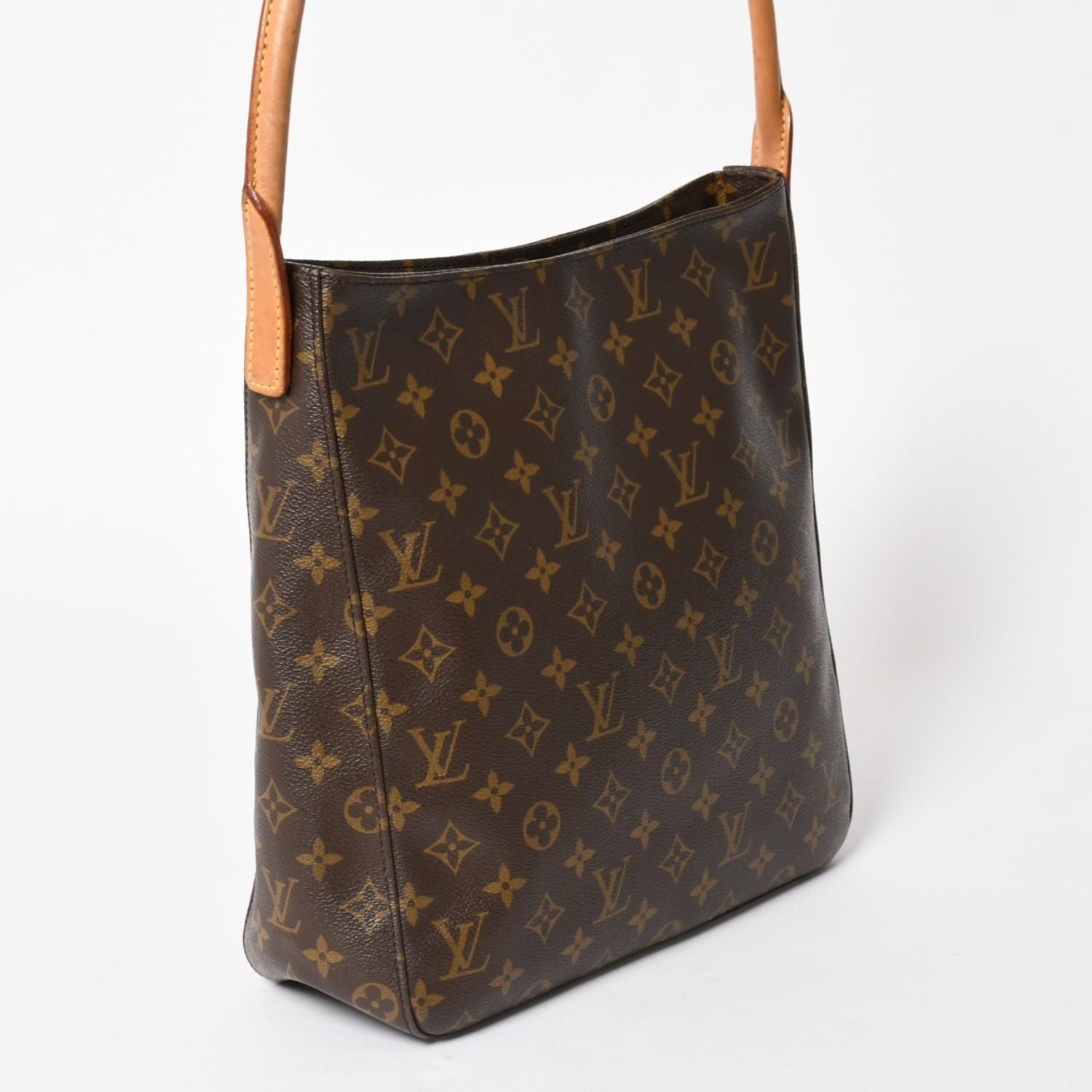 Louis Vuitton Looping GM Bag Monogram Leather Brown Gold — view 3