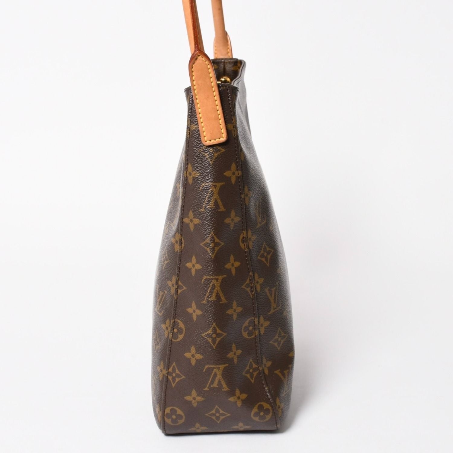 Louis Vuitton Looping GM Bag Monogram Leather Brown Gold — view 4