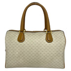 Gucci Vintage Micro GG Logo Pattern Leather Boston Bag Beige — view 3
