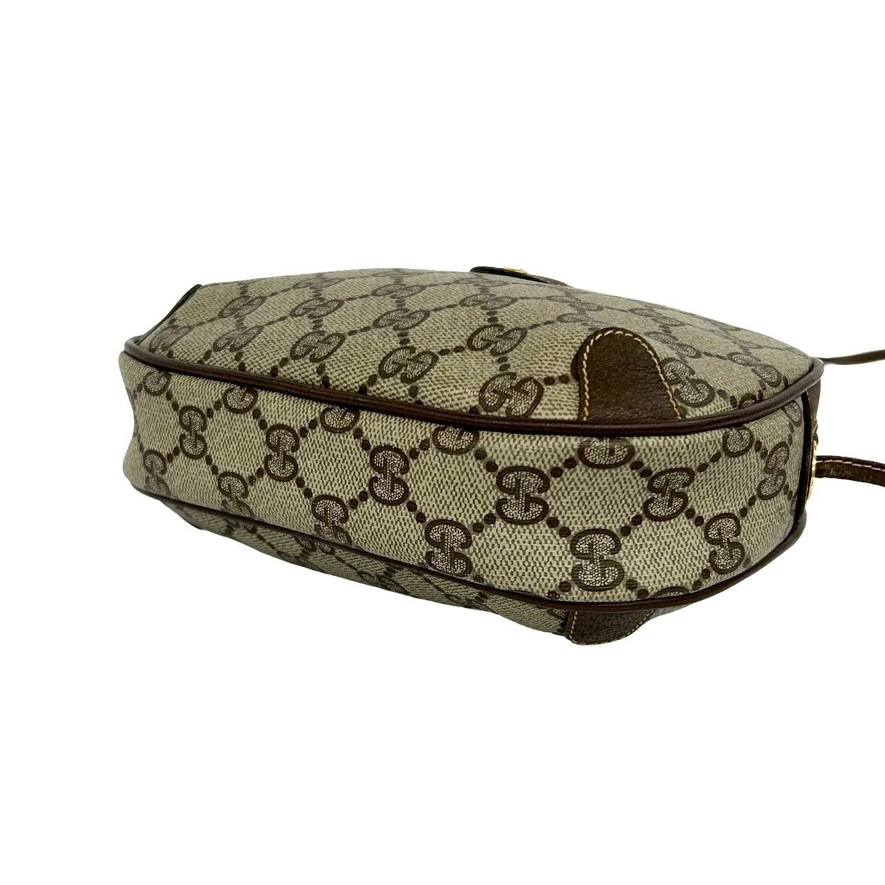 Gucci Vintage Sherry Line GG Logo Leather Shoulder Bag Pochette Brown — view 8