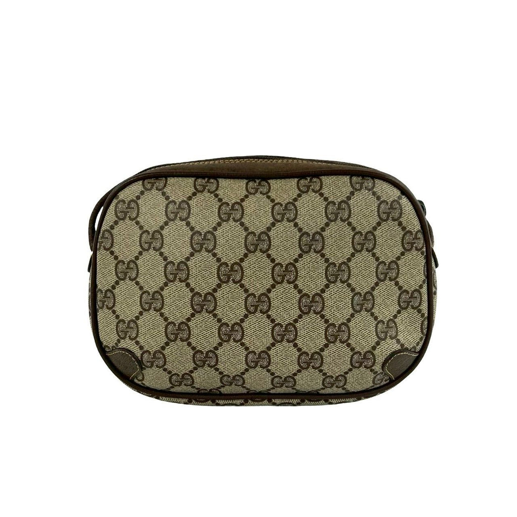 Gucci Vintage Sherry Line GG Logo Leather Shoulder Bag Pochette Brown — view 3