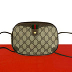 Gucci Vintage Sherry Line GG Logo Leather Shoulder Bag Pochette Brown