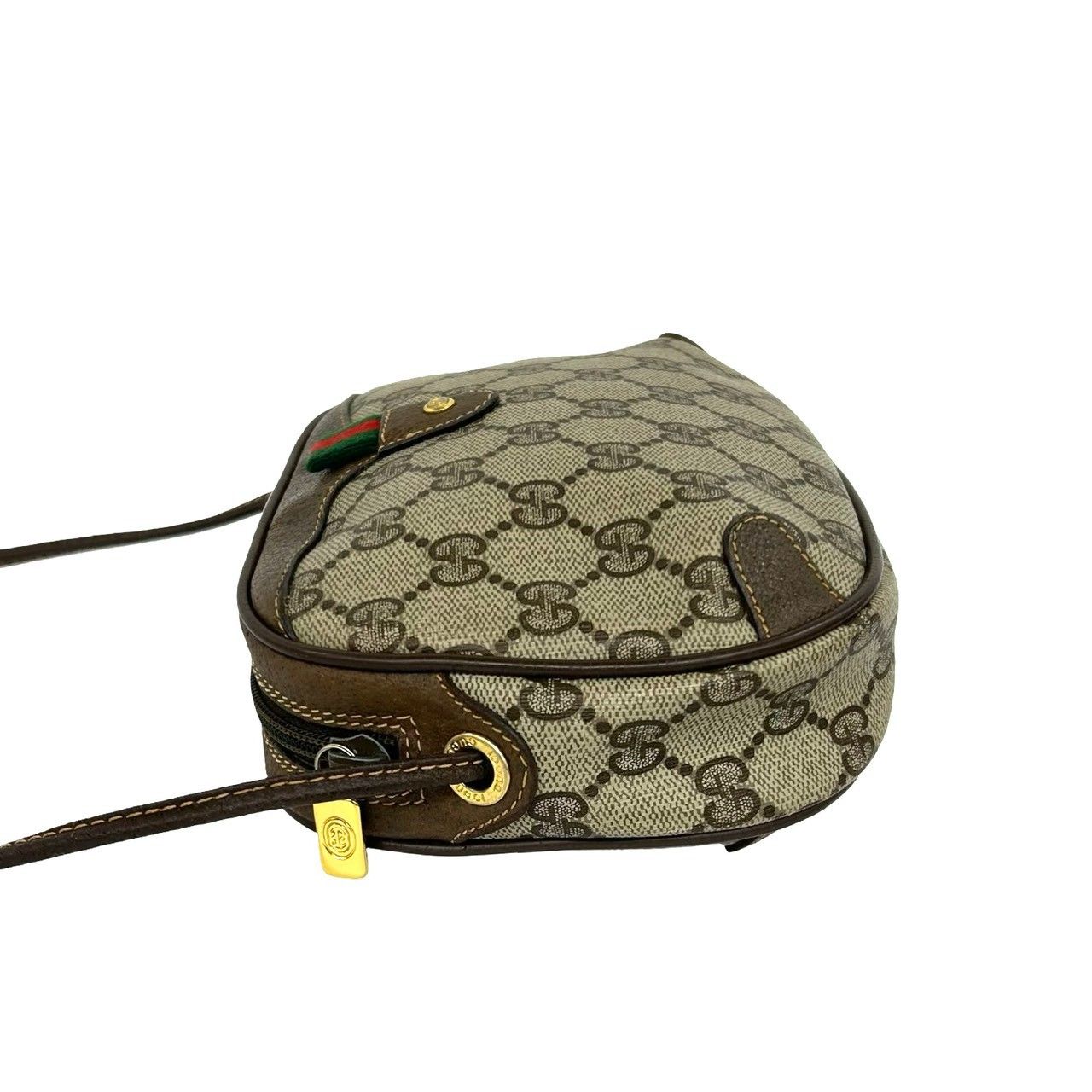 Gucci Vintage Sherry Line GG Logo Leather Shoulder Bag Pochette Brown — view 5