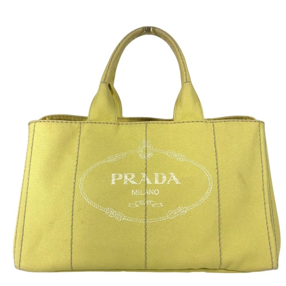 Prada Handbag Canapa Logo Canvas Yellow