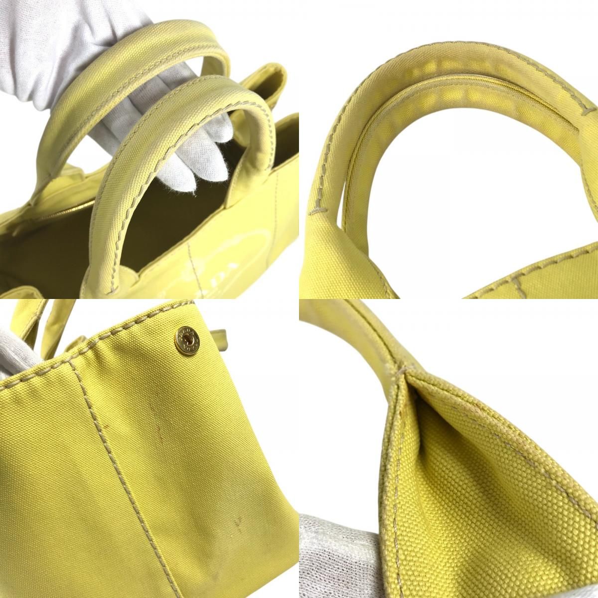 Prada Handbag Canapa Logo Canvas Yellow — view 8