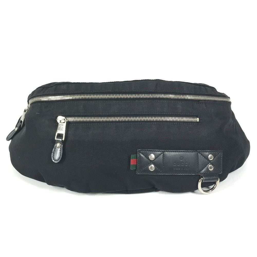 Gucci Belt Bag Logo Sherry Line Nylon Black