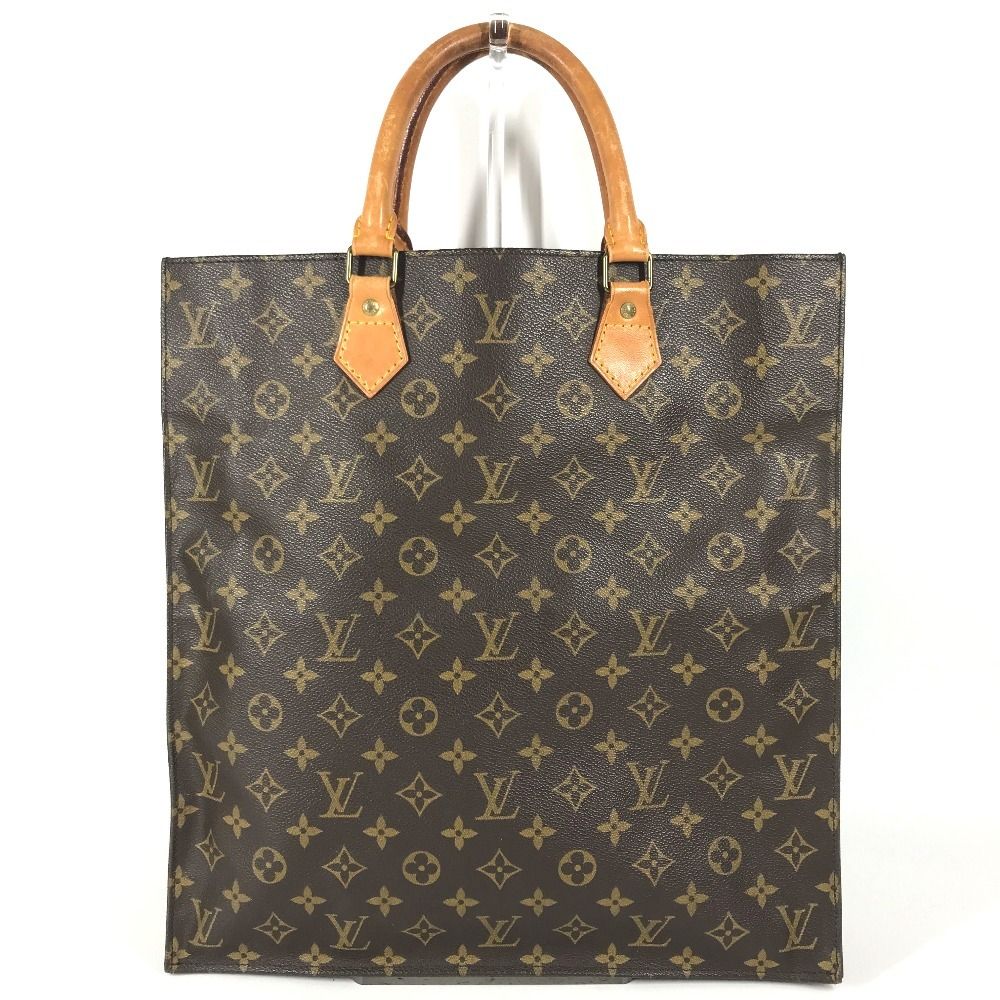 Louis Vuitton Handbag Sac Plat Monogram Canvas Brown