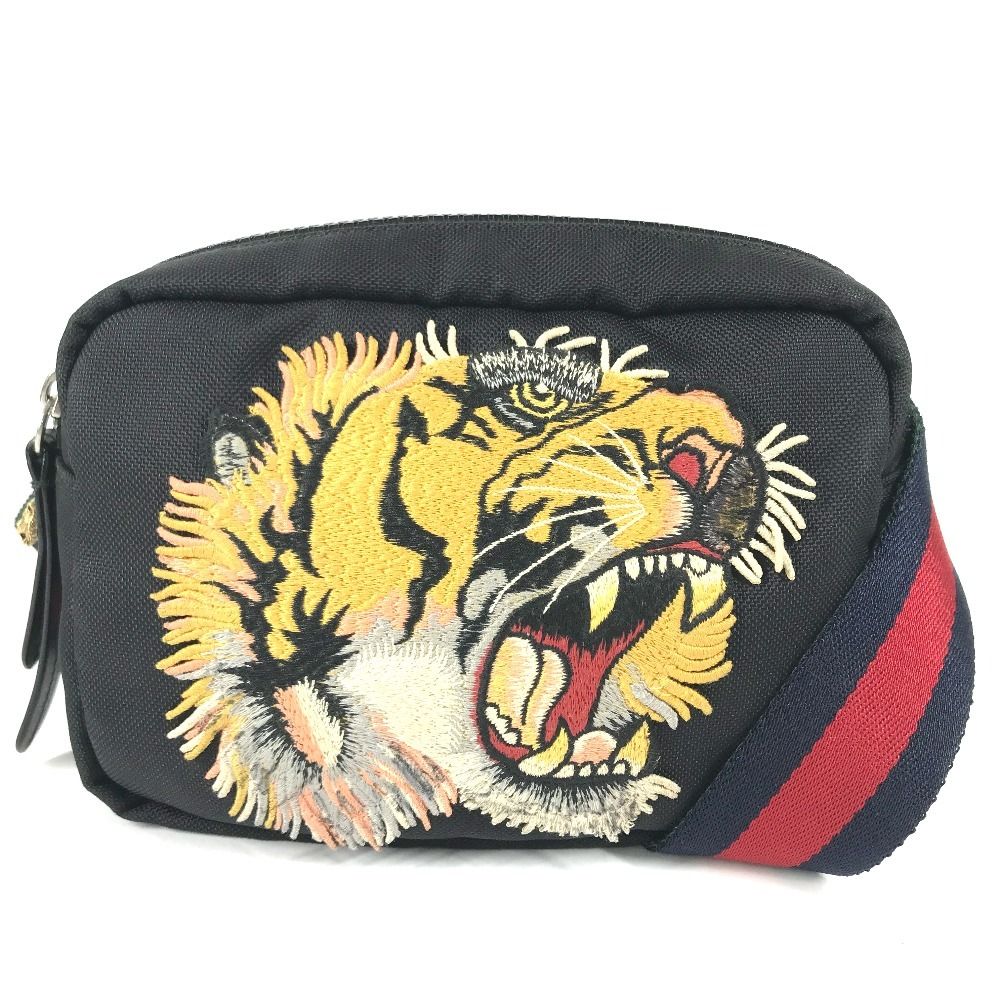 Gucci Belt Bag Tiger Head Nylon Black