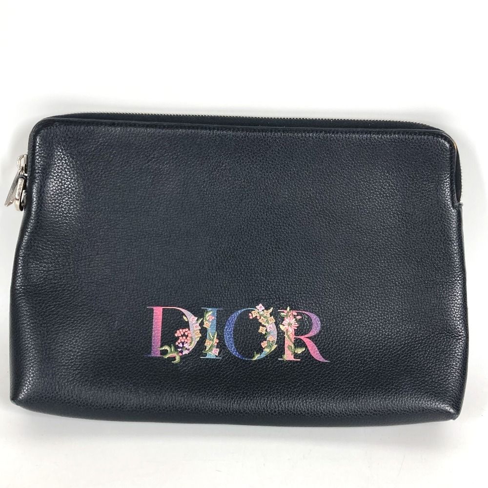Dior Clutch Logo Leather Black