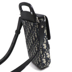 Dior Oblique Saddlebar Pouch Shoulder Bag Black — view 2