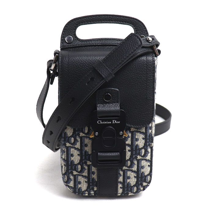 Dior Oblique Saddlebar Pouch Shoulder Bag Black