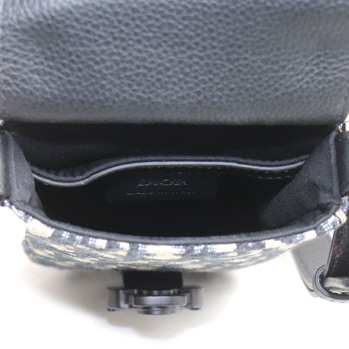 Dior Oblique Saddlebar Pouch Shoulder Bag Black — view 4
