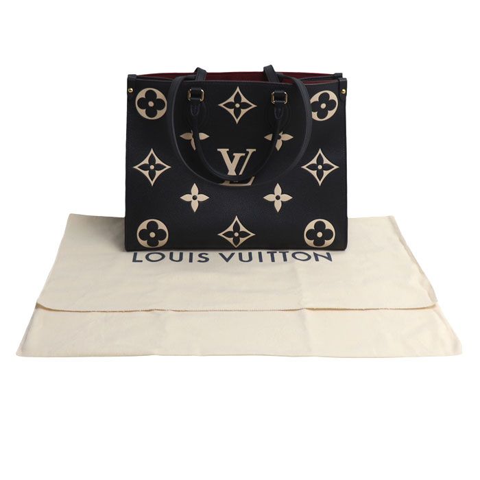 Louis Vuitton On The Go MM Tote Monogram Empreinte Bicolor Black Beige — view 8