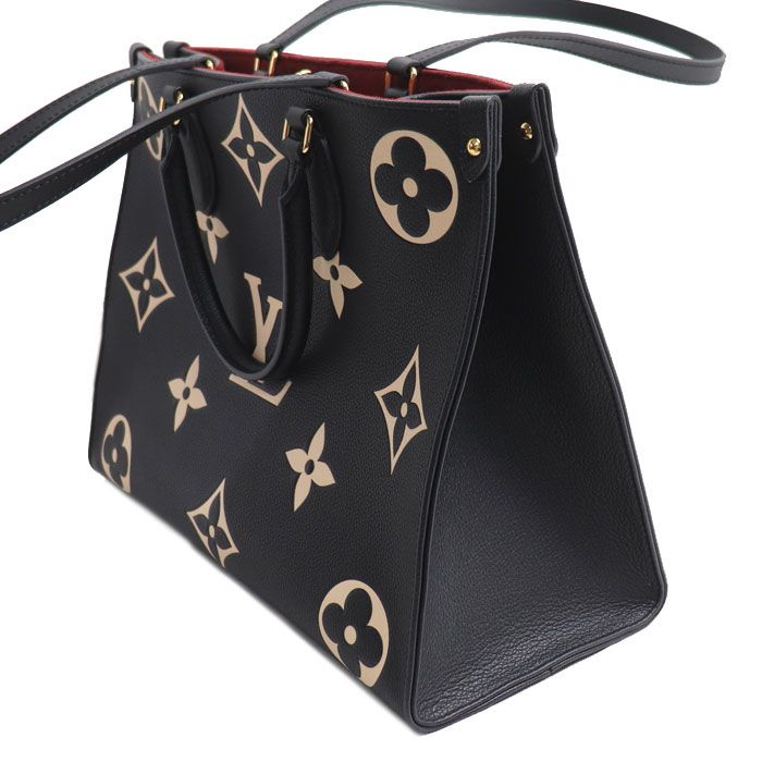 Louis Vuitton On The Go MM Tote Monogram Empreinte Bicolor Black Beige — view 2