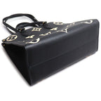 Louis Vuitton On The Go MM Tote Monogram Empreinte Bicolor Black Beige — view 3