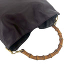 Gucci Vintage Bamboo Leather 2-Way Shoulder Bag Tote Brown — view 4
