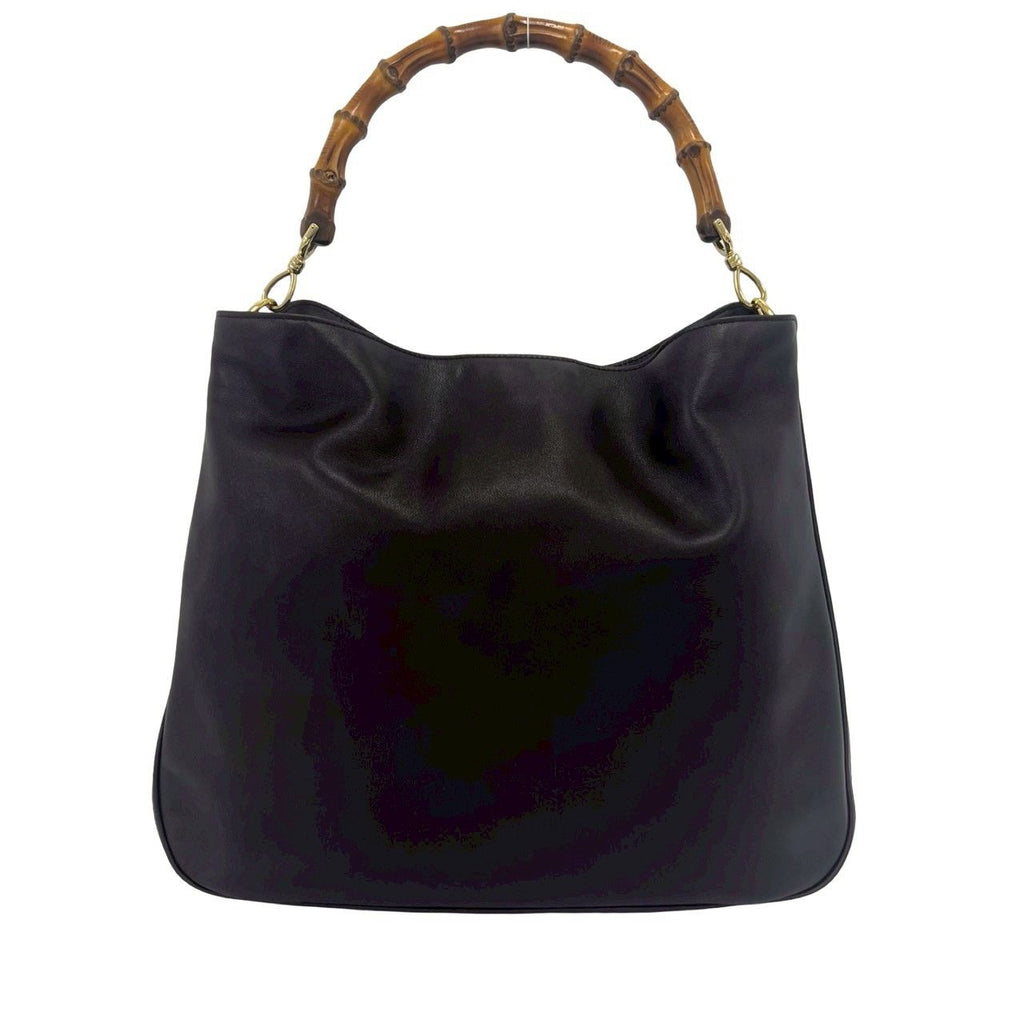 Gucci Vintage Bamboo Leather 2-Way Shoulder Bag Tote Brown — view 3