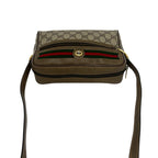Gucci Vintage Sherry Line GG Pattern Logo Leather Shoulder Bag Pochette Brown — view 4