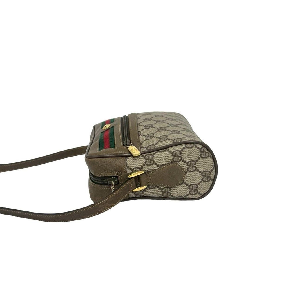 Gucci Vintage Sherry Line GG Pattern Logo Leather Shoulder Bag Pochette Brown — view 5