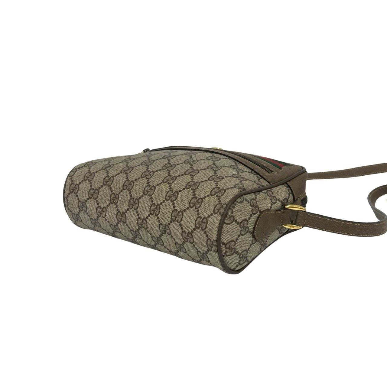 Gucci Vintage Sherry Line GG Pattern Logo Leather Shoulder Bag Pochette Brown — view 8