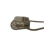 Gucci Vintage Sherry Line GG Pattern Logo Leather Shoulder Bag Pochette Brown — view 6